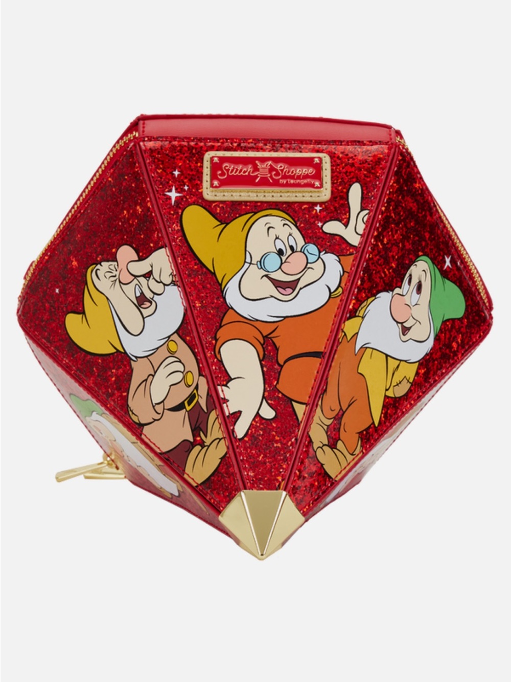 Loungefly Red Glitter Snow White and the Seven Dwarfs Gem Crossbody Bag